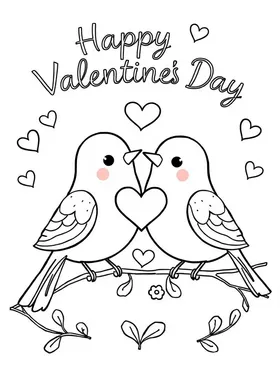 Happy Valentine's Day coloring page